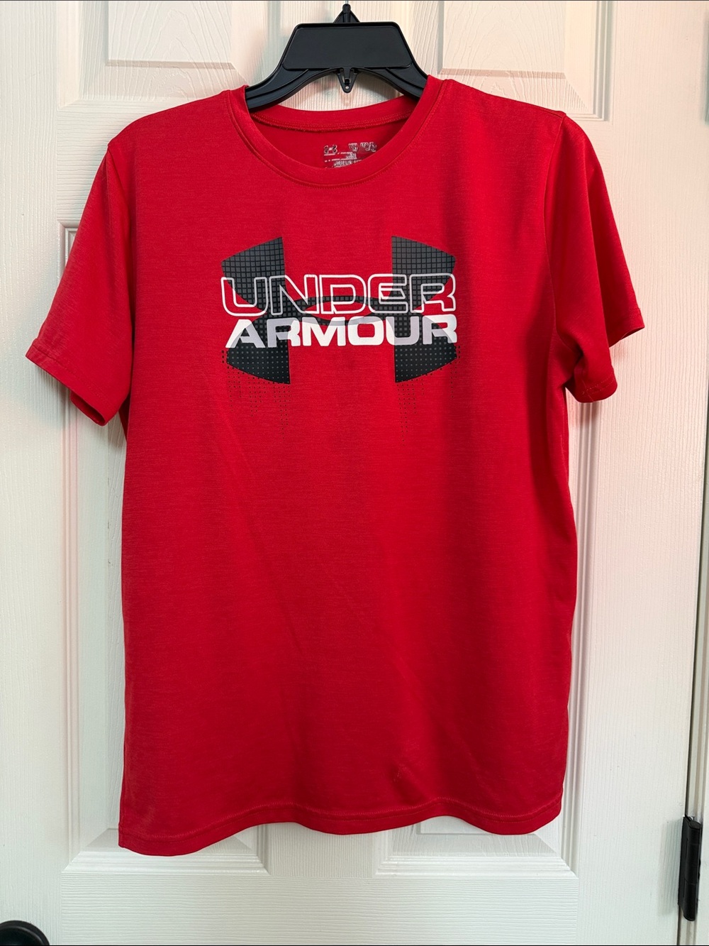 Under Armour Red Tee with Black & White Logo
